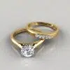 Moissanite Petite Cathedral Round Cut Bridal Set