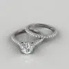 Moissanite Round Cut Tall Cathedral Style Bridal Set