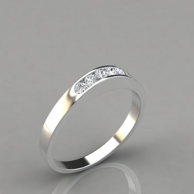 0.13Ct Ladies Round Cut Wedding Band Ring