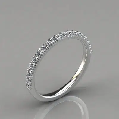 0.26Ct French Pave Cut Wedding Band Ring