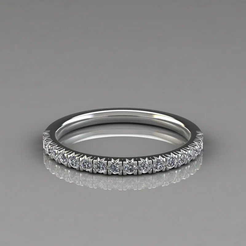 0.26Ct French Pave Cut Wedding Band Ring