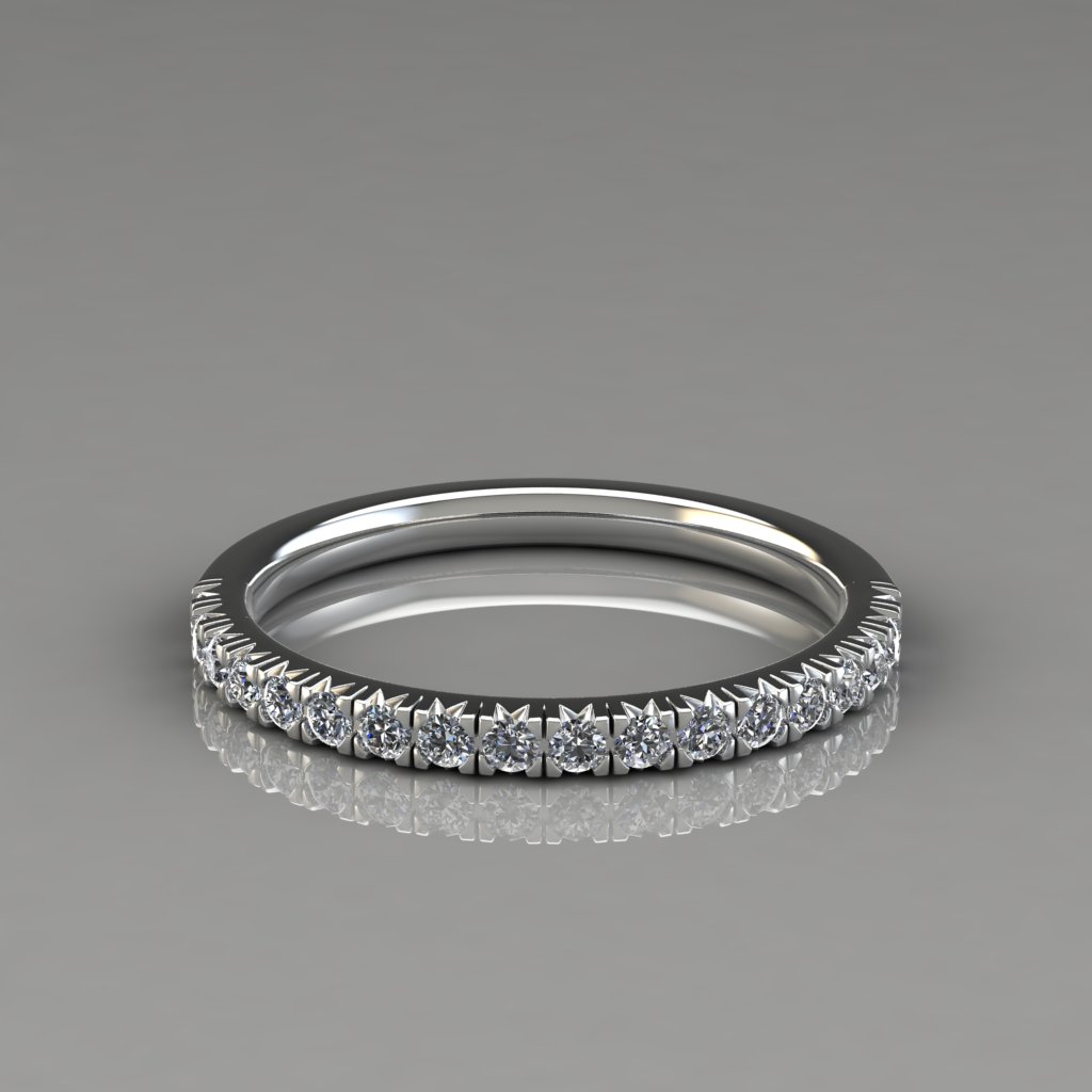 274w2 0.34Ct French Pave Cut Wedding Band Ring By Forever Moissanite 
