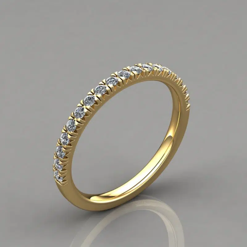 0.26Ct French Pave Cut Wedding Band Ring