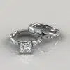 Twist Princess Cut Moissanite Engagement Ring and Wedding Band Set