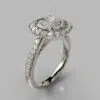 Halo Style Cushion Cut Moissanite Engagement Ring