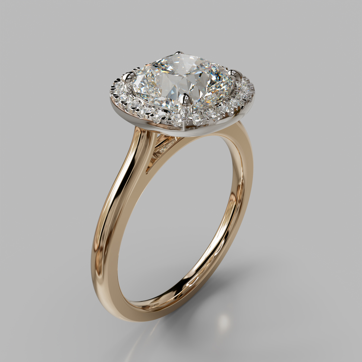 Plain Shank Halo Cushion Cut Moissanite Engagement Ring Plain Shank Halo Cushion Cut Moissanite Engagement Ring