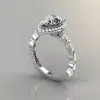 Custom Design Pear cut center stone and Marquise cut