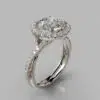 Moissanite Twist Round Brilliant Cut Halo Style