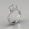 Moissanite Twist Round Brilliant Cut Halo Style