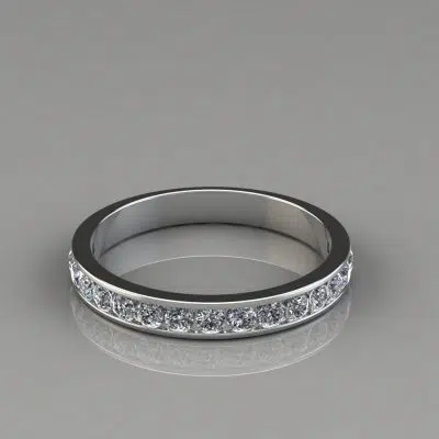 0.49Ct Moissanite Round Cut Wedding Band Ring