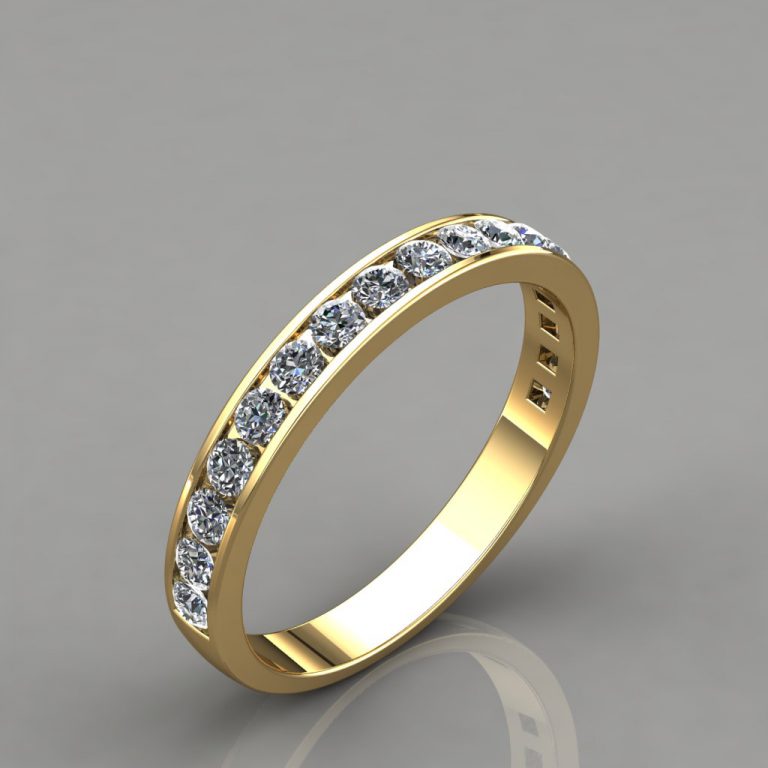 0.49Ct Moissanite Round Cut Wedding Band Ring | Forever Moissanite