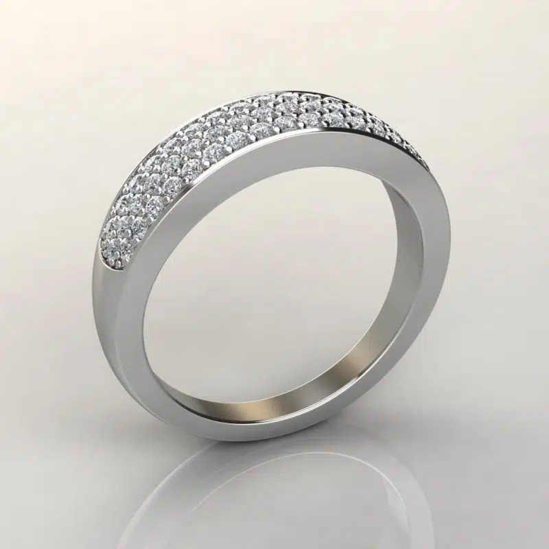 0.43Ct Moissanite Wide Wedding Band Ring
