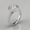 Micro Pave Cathedral Halo Moissanite Engagement Ring