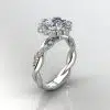 Snowflake Halo Twist Moissanite Engagement Ring