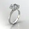 Snowflake Halo Round Cut Moissanite Engagement Ring
