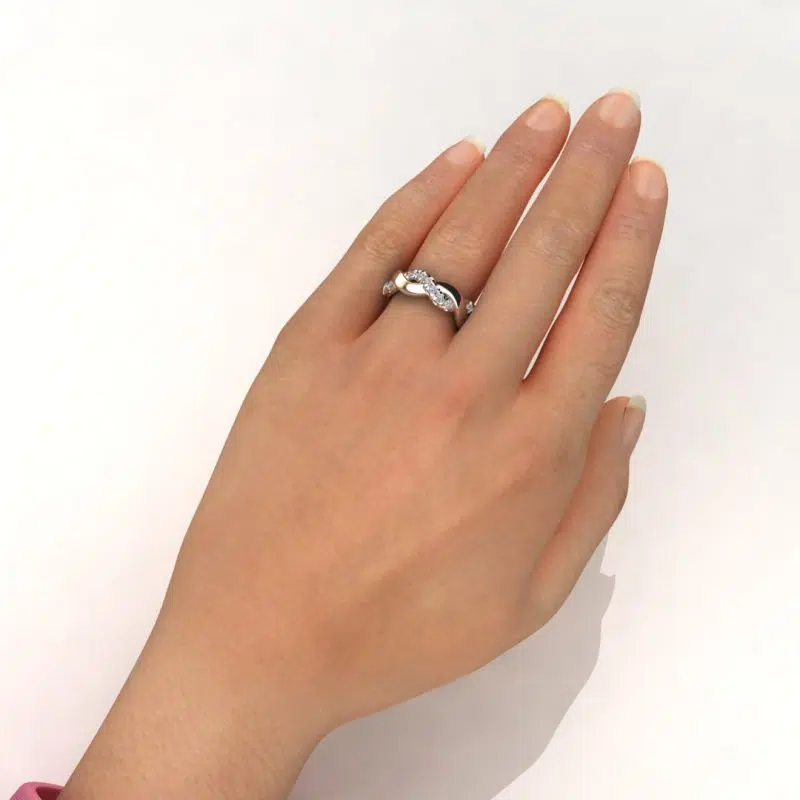 0.96 Ct Twist Eternity Style Wedding Band Ring