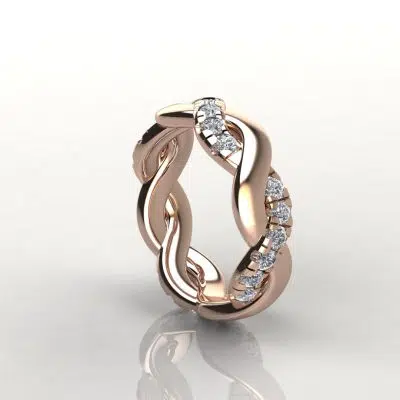 0.96 Ct Twist Eternity Style Wedding Band Ring