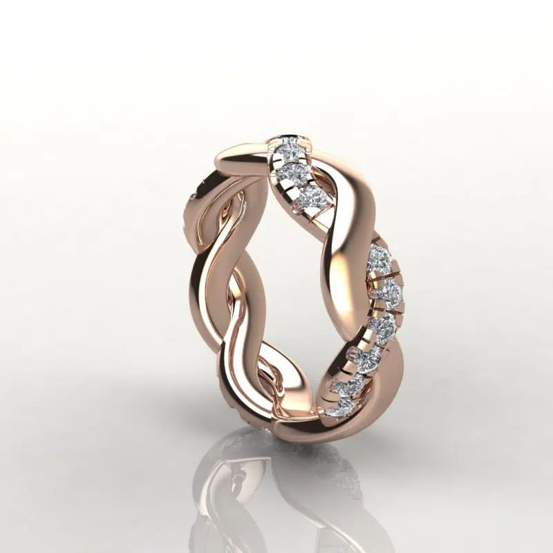 0.96 Ct Twist Eternity Style Wedding Band Ring