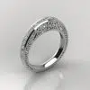 1.44Ct Moissanite Hand Engraved Wedding Band