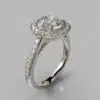 Moissanite Round Cut Pave Halo Style Engagement Ring
