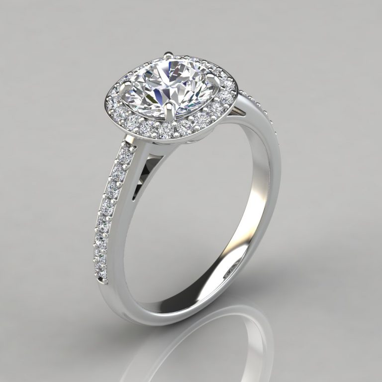 3 Stone Round Brilliant Cut Moissanite Engagement Ring