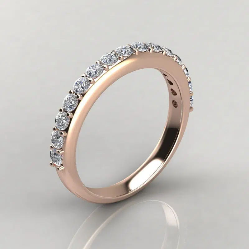0.87Ct Moissanite Shared Prong Wedding Band Ring