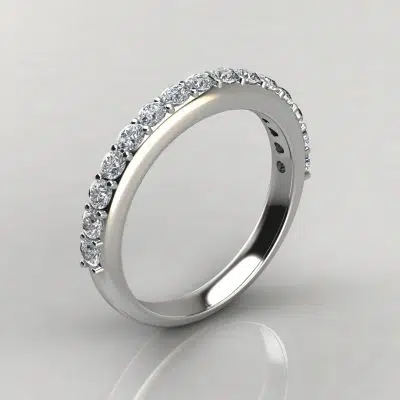 0.87Ct Moissanite Shared Prong Wedding Band Ring