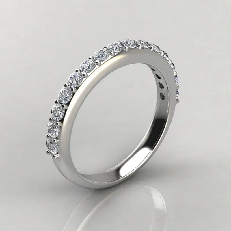 0.87Ct Moissanite Shared Prong Wedding Band Ring