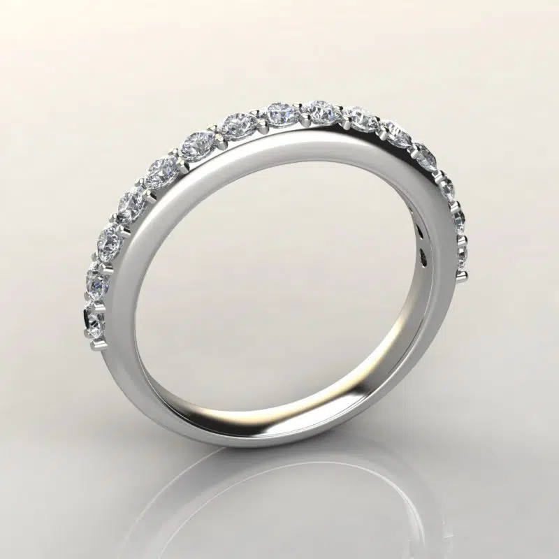 0.87Ct Moissanite Shared Prong Wedding Band Ring