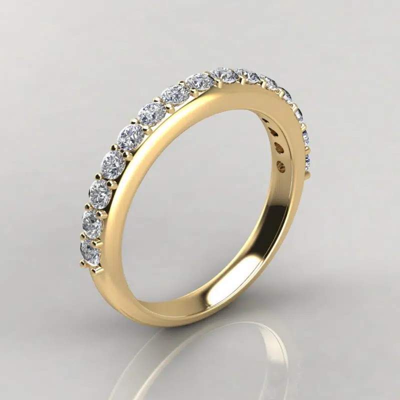 0.87Ct Moissanite Shared Prong Wedding Band Ring