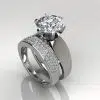 4 Ct Custom Design Moissanite Wide Band Bridal Set
