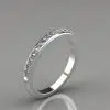 0.24Ct Moissanite Round Cut Wedding Band Ring