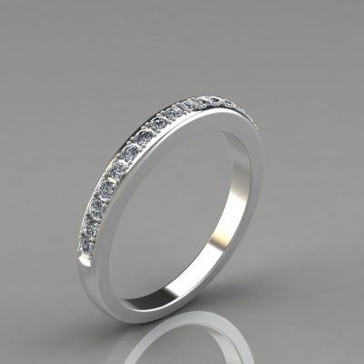 0.24Ct Moissanite Round Cut Wedding Band Ring