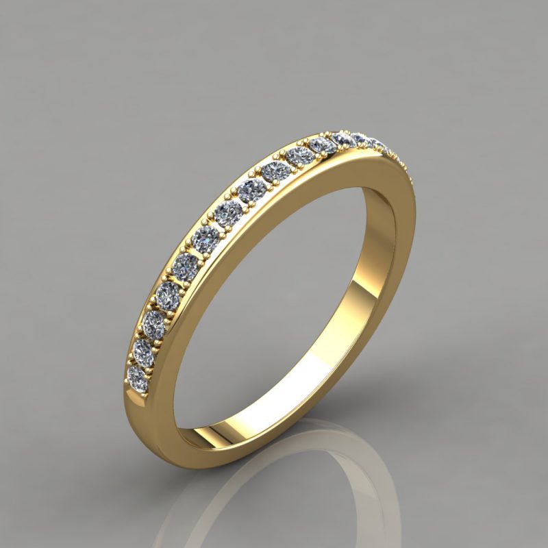 0.24Ct Moissanite Round Cut Wedding Band Ring | Forever Moissanite