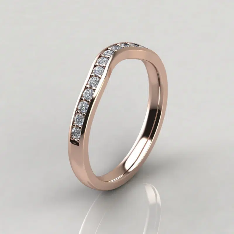 Cross Prong Moissanite Matching Wedding Band Ring