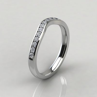 Cross Prong Moissanite Matching Wedding Band Ring