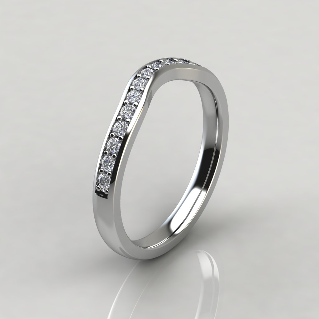 Cross Prong Moissanite Matching Wedding Band Ring | Forever Moissanite