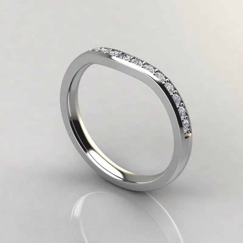 Cross Prong Moissanite Matching Wedding Band Ring