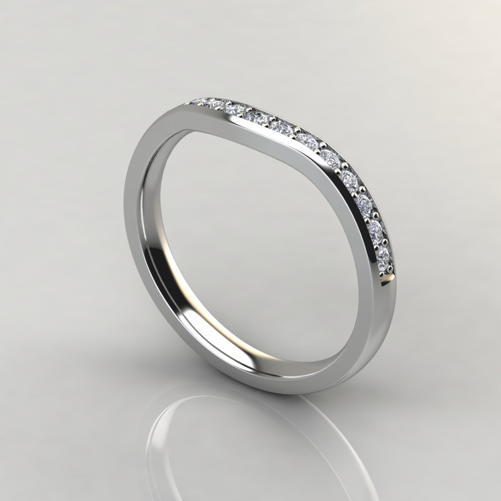 Cross Prong Moissanite Matching Wedding Band Ring | Forever Moissanite