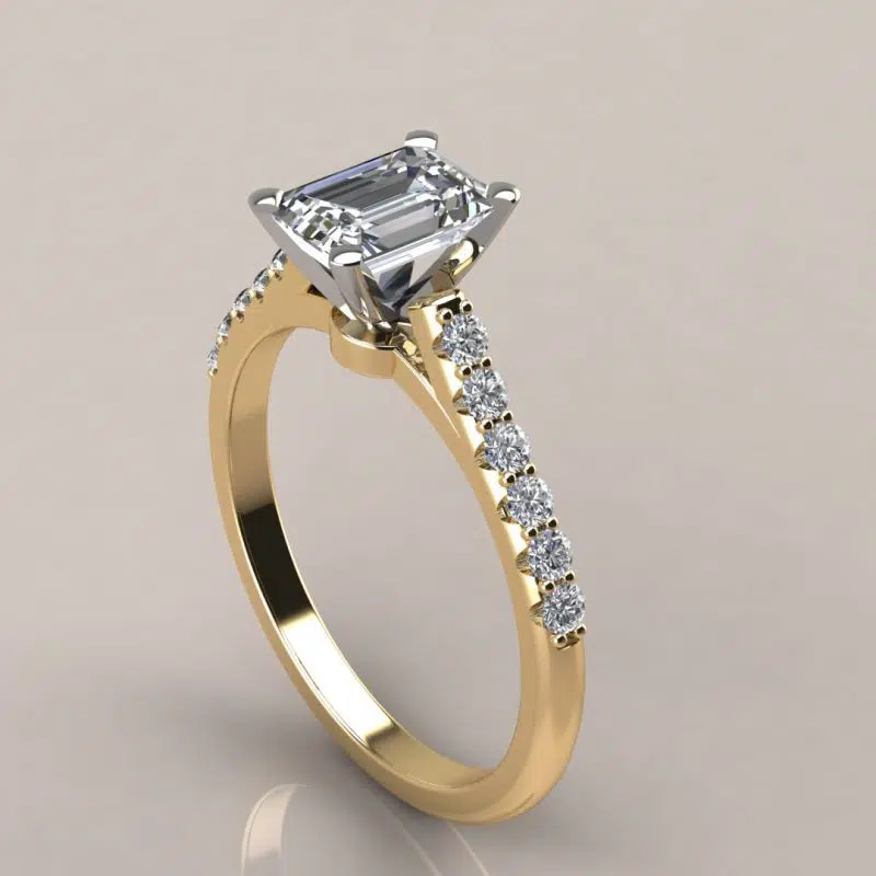 1.75 Ct Emerald Cut Moissanite Engagement Ring