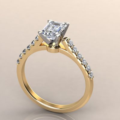 1.75 Ct Emerald Cut Moissanite Engagement Ring