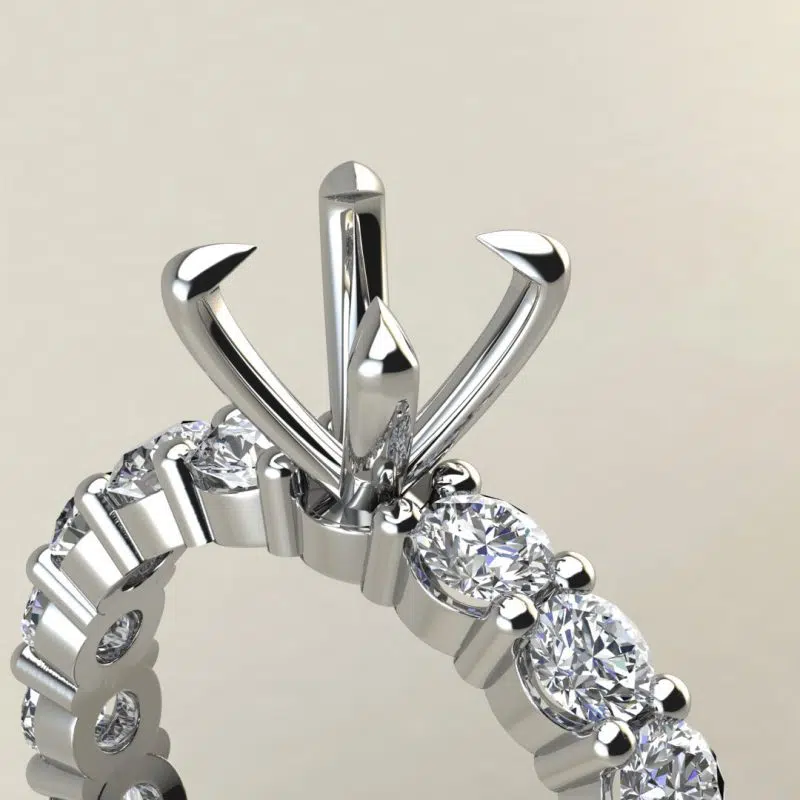 Custom Design Semi-Mount Eternity Claw Prongs Bridal Set