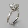 Three Stone Moissanite Princess Cut Engagement Ring