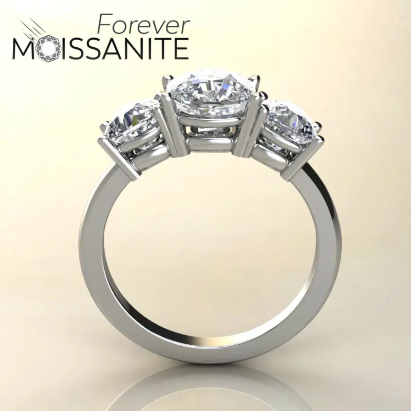 Three Stone Style 1.50 Ct Cushion Cut Engagement Ring