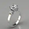 Three Stone Style Moissanite Engagement Ring