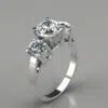 Three Stone Designer Moissanite Engagement Ring