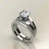 Moissanite Split Shank Solitaire Round Cut Bridal Set