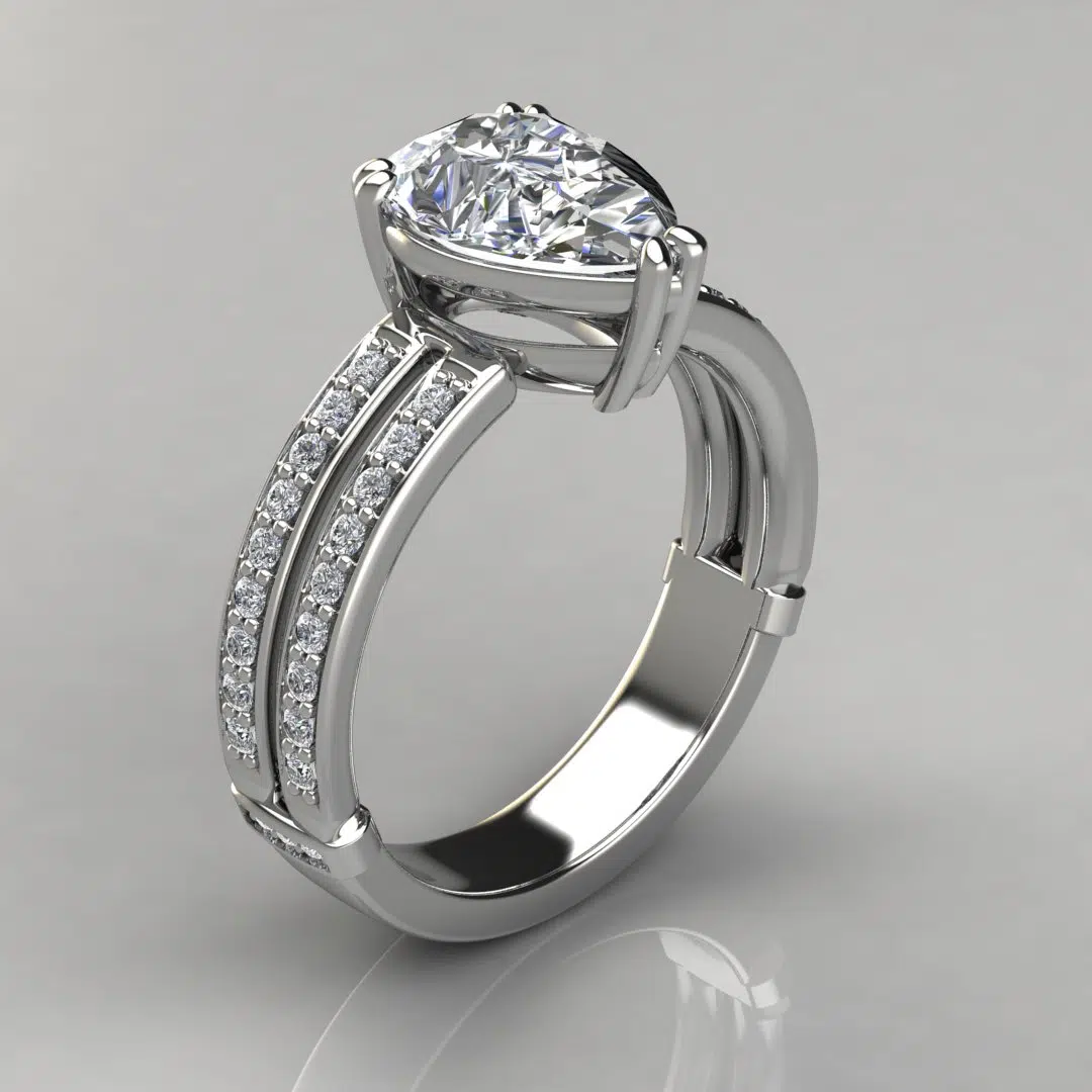 Two Shank Pear Cut Moissanite Engagement Ring Two Shank Pear Cut Moissanite Engagement Ring