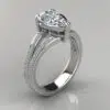 Split Shank Pear Cut Moissanite Engagement Ring