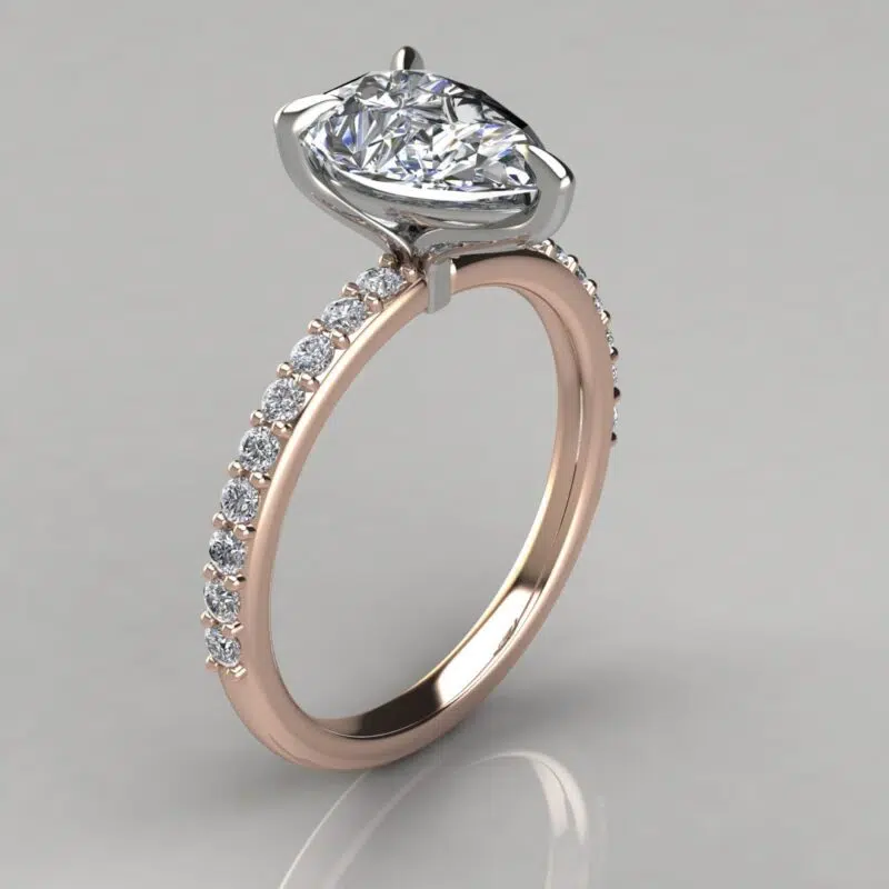 Classic Claw Prong Pear Cut Moissanite Engagement Ring